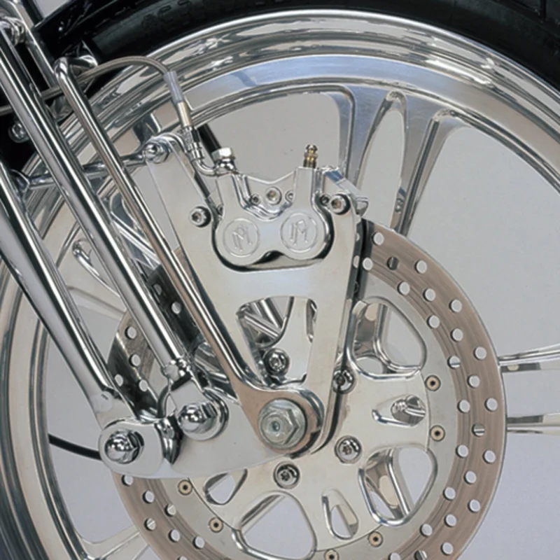 Performance Machine PM, Right front 4-p caliper bracket, 11.5". Polished