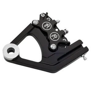 Performance Machine PM, 4-piston one-piece caliper/bracket, rear. Black CC