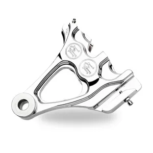 Performance Machine PM, 4-piston one-piece caliper/bracket, rear. Chrome