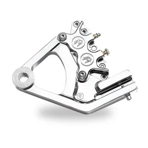 Performance Machine PM, 4-piston one-piece caliper/bracket, rear. Chrome
