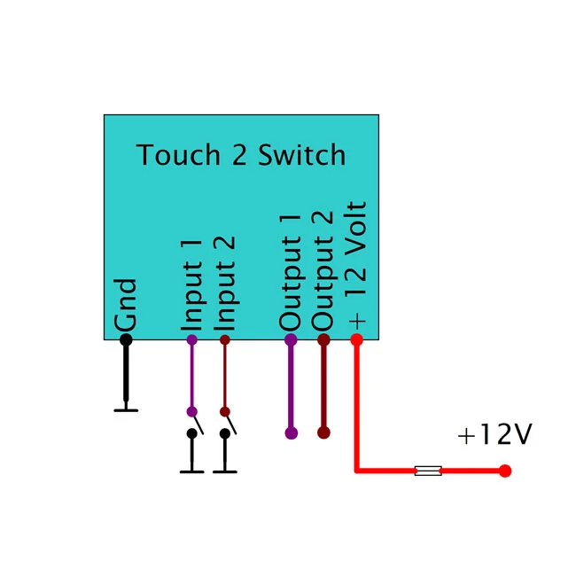 Elektronikbox Axel Joost Elektronik, Touch 2 Switch. 2 channel relay