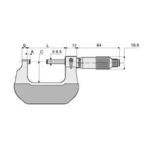 MIB MIB, outside micrometer, DIN 863. 0-25mm