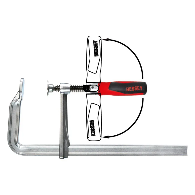Bessey Steel GZ Screw Clamps with 90deg foldable handle