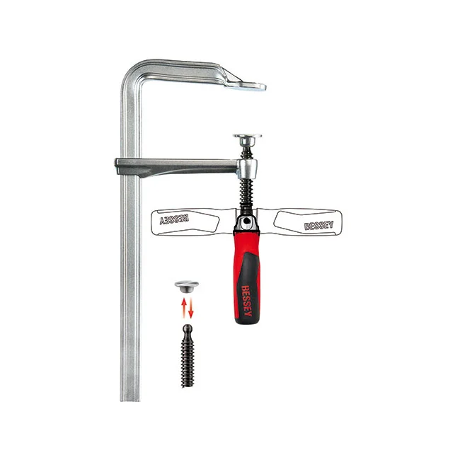 Bessey Steel GZ Screw Clamps with 90deg foldable handle