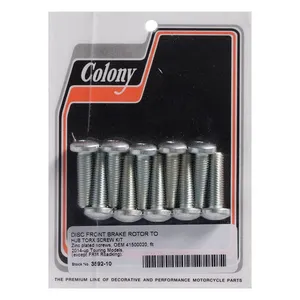 Colony Colony, brake rotor bolt kit. Front. Zinc