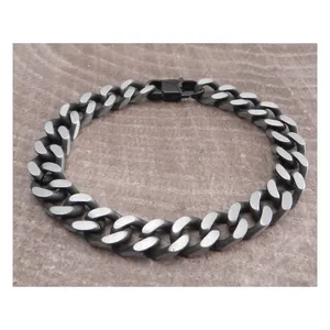 Amigaz Amigaz Cuban flat file Stainless Steel bracelet