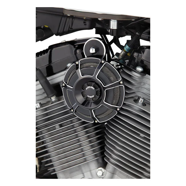 Arlen Ness Ness, billet horn kit, Beveled. Black CC