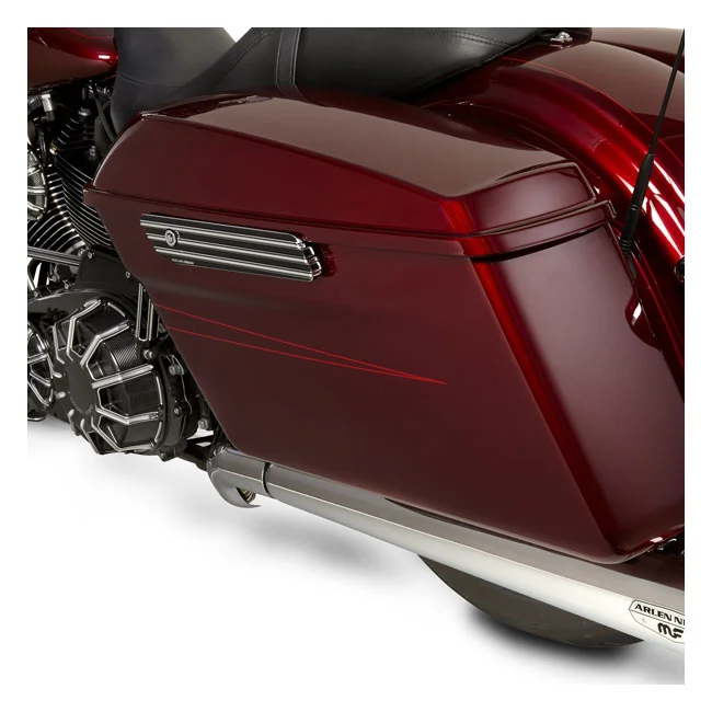 Arlen Ness Ness, saddlebag latch cover set. 10-Gauge, black CC