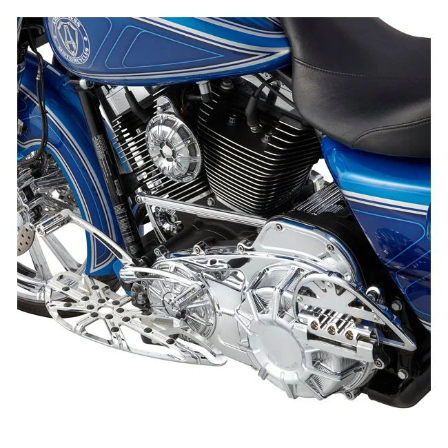 Arlen Ness Ness, 10-Gauge passenger floorboards. Chrome