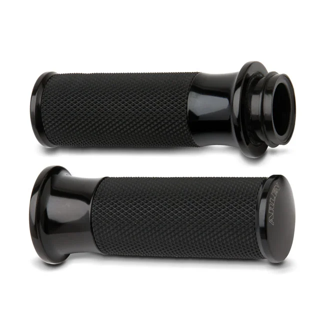 Arlen Ness GRIPS - SMOOTH - TBW - BLACK