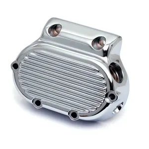 MCS Transmission end cover ribbed, cable clutch. Chrome