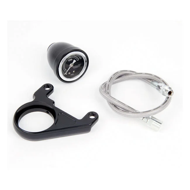 Arlen Ness Ness, oil pressure gauge kit. Radius, black