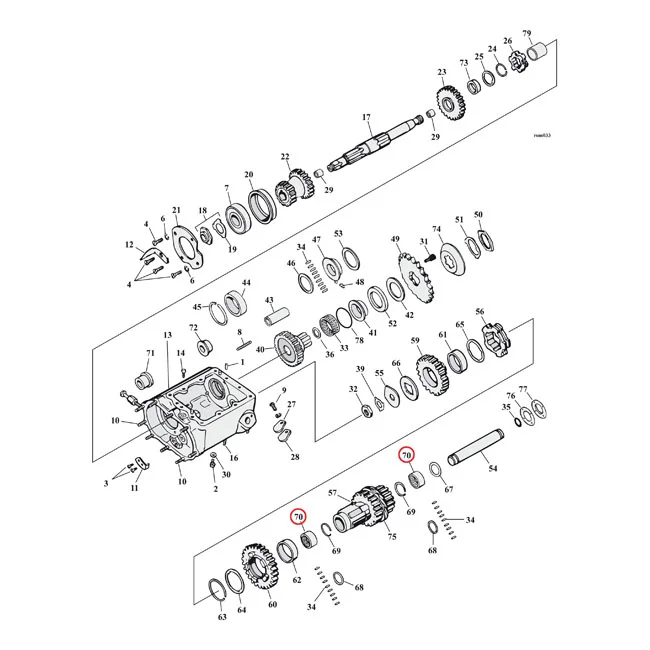 Jims Needle bearing, transmission countershaft - 35961-52