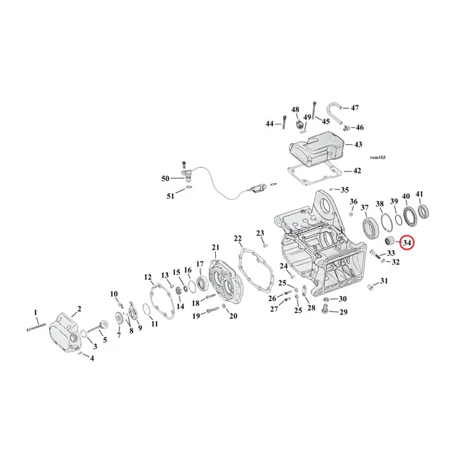 Jims Bearing, transmission closed end - 8977