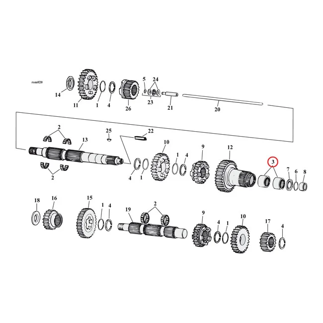 Jims Needle bearing, mainshaft 5th gear - 35051-89A
