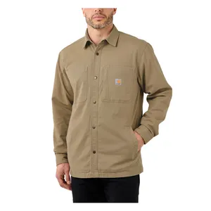 Carhartt Carhartt Fleece Lined denim shirt jac dark khaki