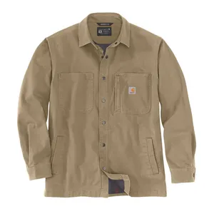 Carhartt Carhartt Fleece Lined denim shirt jac dark khaki