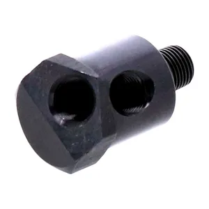MCS Dual oil pressure gauge adapter. Black aluminum