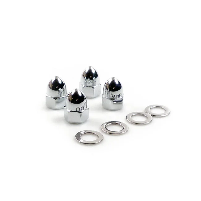Gardner-Westcott GW, rocker shaft end nut set. Acorn style, chrome