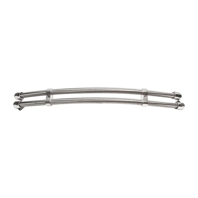 Jagg Braided 3/8" oil hose upgrade kit. Silver