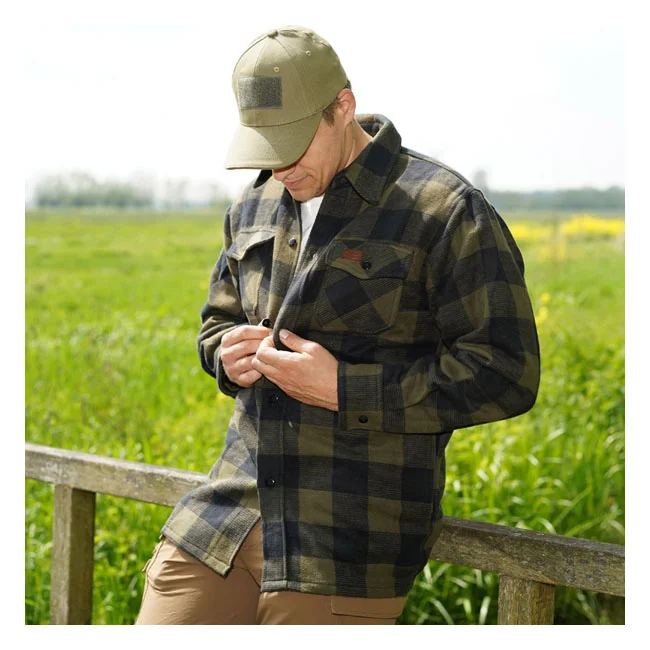 Army Surplus Lumberjack Flannel Shirt Checkered Black/Olive