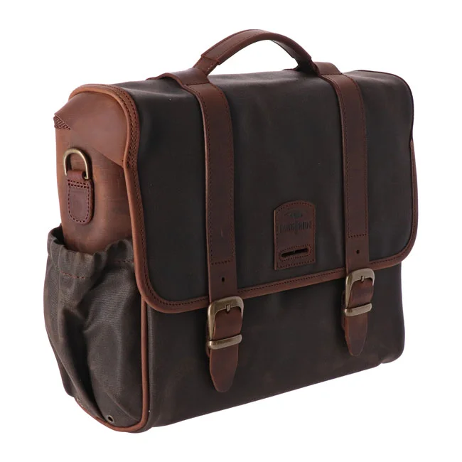 Longride Click-on Classic saddlebag waxed cotton. Khaki