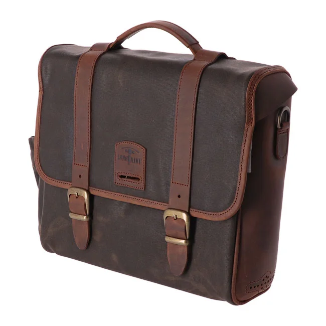 Longride Click-on Classic saddlebag waxed cotton. Khaki