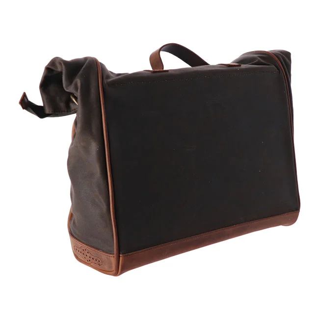 Longride Click-on Old Chopper saddlebag waxed cotton. Khaki
