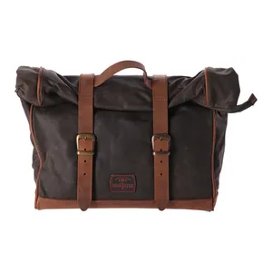 Longride Longride, click-on Old Chopper saddlebag waxed cotton. Khaki
