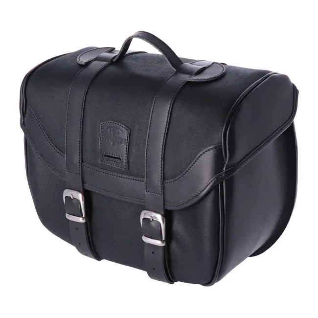 Longride Click-on Retro saddlebag waxed cotton. Black