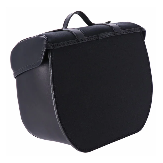 Longride Click-on Retro saddlebag waxed cotton. Black