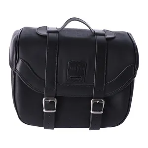 Longride Longride, click-on Retro saddlebag waxed cotton. Black
