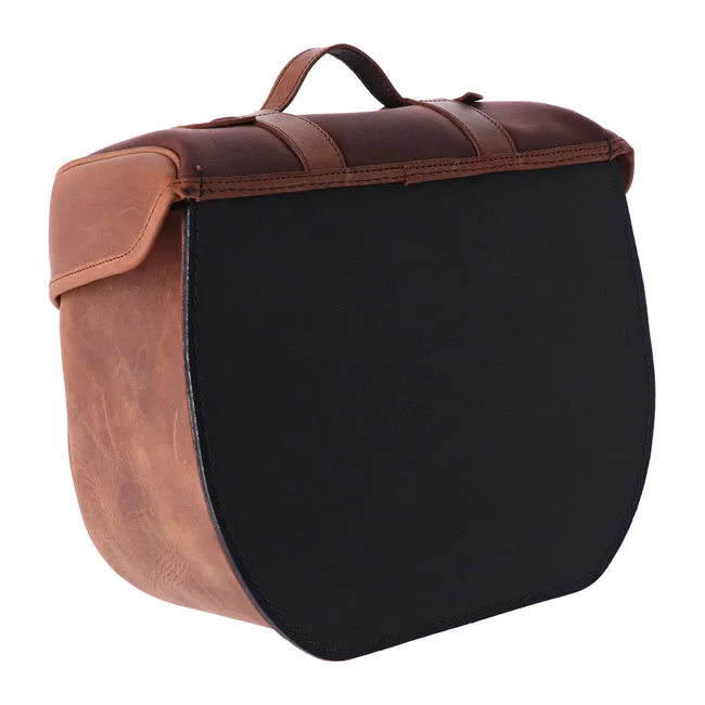Longride Click-on Retro saddlebag waxed cotton. Brown