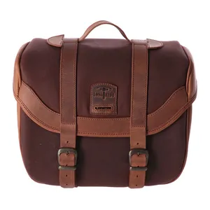 Longride Longride, click-on Retro saddlebag waxed cotton. Brown