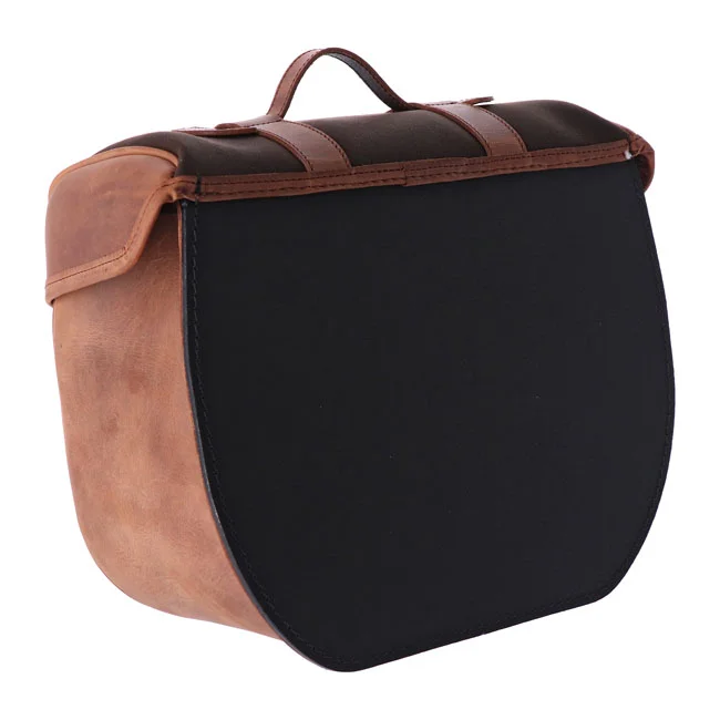 Longride Click-on Retro saddlebag waxed cotton. Khaki