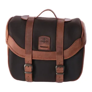 Longride Longride, click-on Retro saddlebag waxed cotton. Khaki
