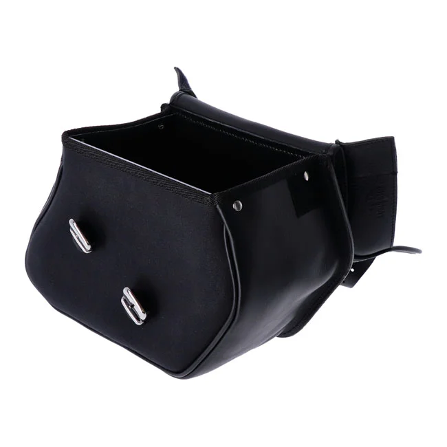 Longride Heritage waxed cotton saddlebags. Black
