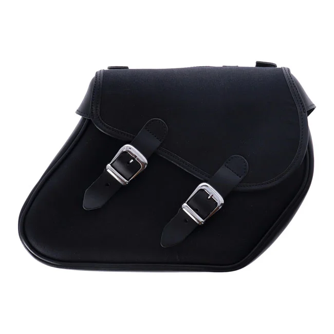 Longride Heritage waxed cotton saddlebags. Black