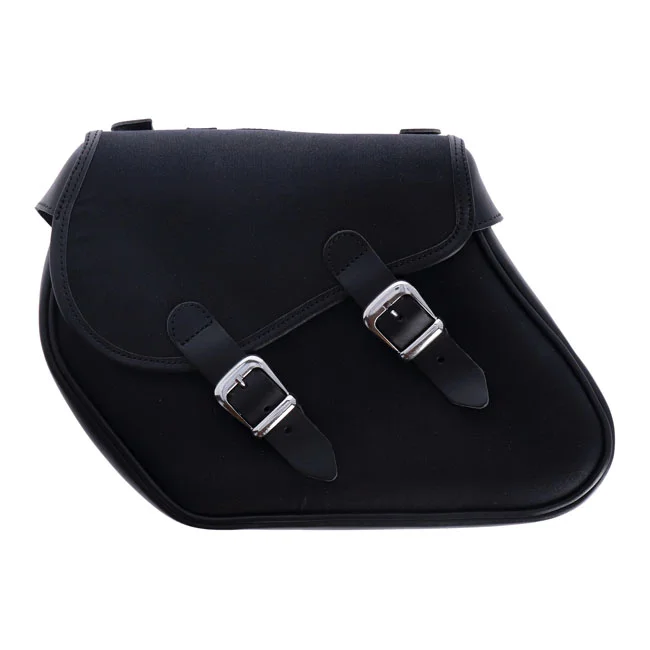 Longride Heritage waxed cotton saddlebags. Black