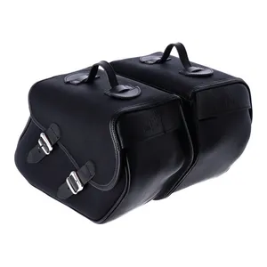 Longride Longride, Heritage waxed cotton saddlebags. Black