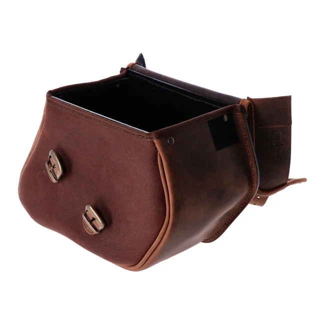 Longride Waxed cotton saddlebags. Brown