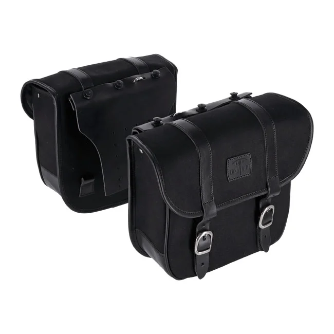 Longride Throw over saddlebags waxed cotton. Black
