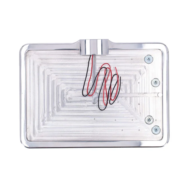 CPV ''slide-in'' license plate bracket. Side mount, polished