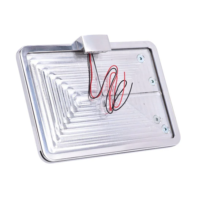CPV ''slide-in'' license plate bracket. Side mount, polished