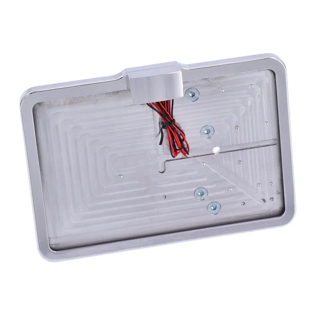CPV ''slide-in'' license plate bracket. Side mount, polished