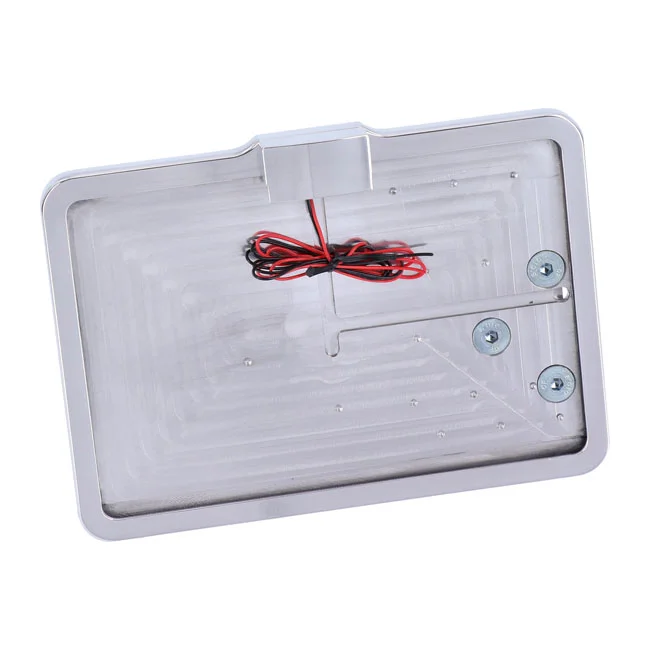 CPV ''slide-in'' license plate bracket. Side mount, polished