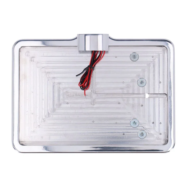 CPV ''slide-in'' license plate bracket. Side mount, polished