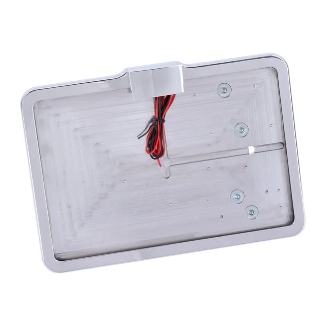CPV ''slide-in'' license plate bracket. Side mount, polished