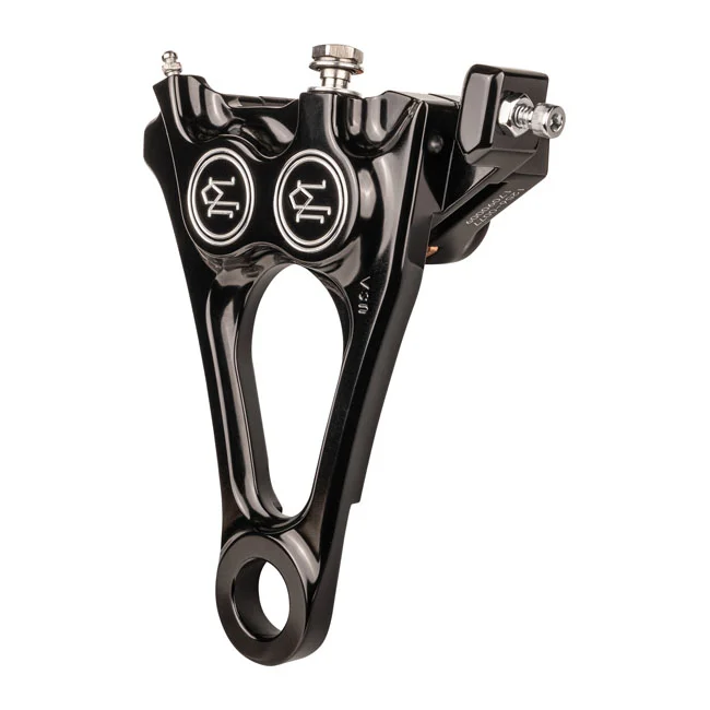 Performance Machine PM, 4-piston one-piece caliper/bracket, rear. Black CC