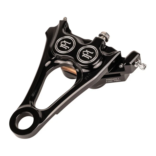 Performance Machine PM, 4-piston one-piece caliper/bracket, rear. Black CC